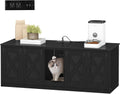 Rustic brown and white double litter box enclosure TV stand – view 2