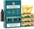 Green outdoor dog waste station with poop bag dispenser – view 2