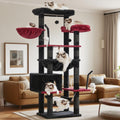 Black 78.7 inch tall cat tree with condos and hammocks – view 3