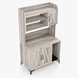 51-Inch Tall Hidden Cat Litter Box Enclosure Cabinet, Gray