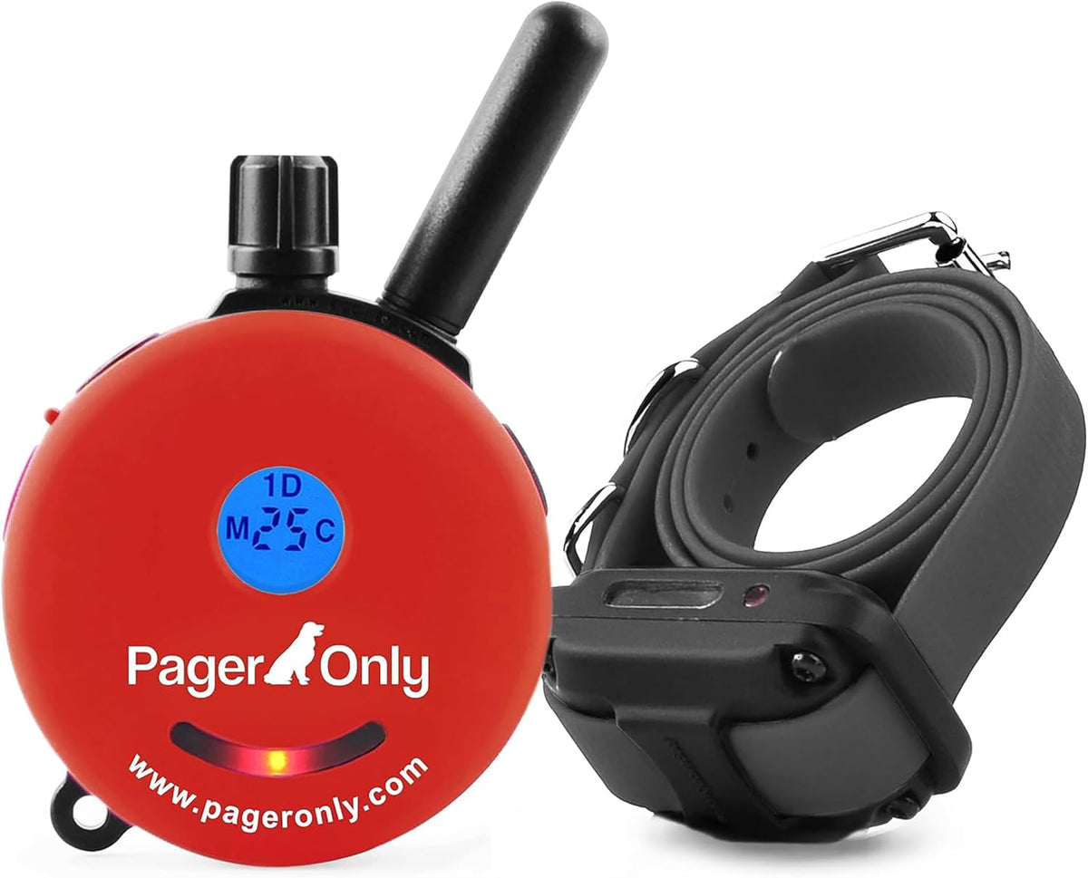 Red pager-only vibration training collar with handheld remote