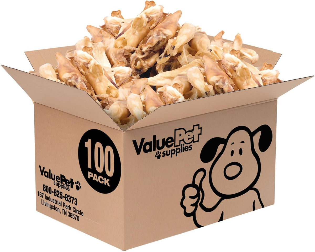 Bulk pile of dried lamb ear chews for dogs – view 3
