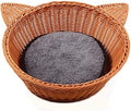 Rattan Pet Nest Mat, Breathable Imitation Ear Design