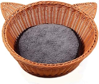 Rattan Pet Nest Mat, Breathable Imitation Ear Design