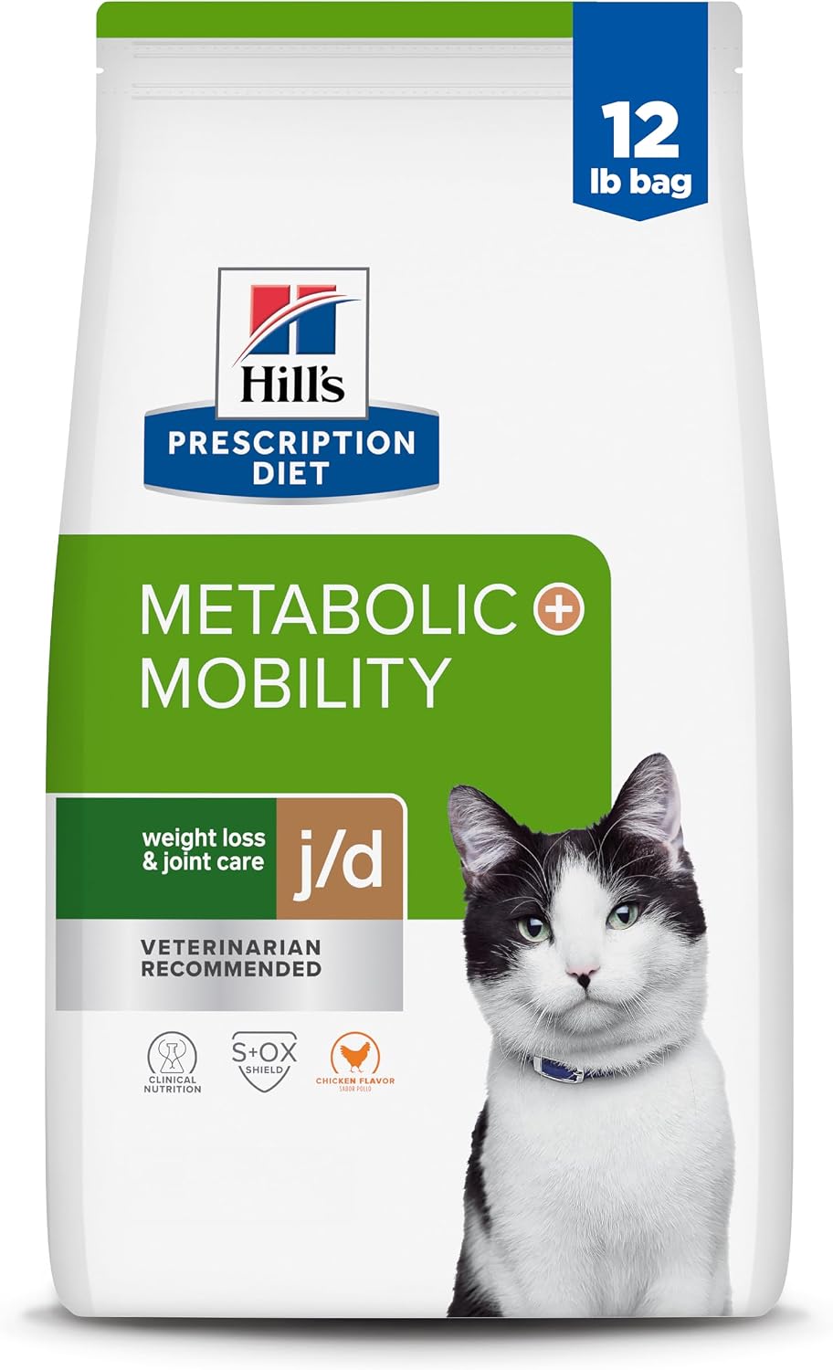 Bag of prescription joint and weight care dry cat food