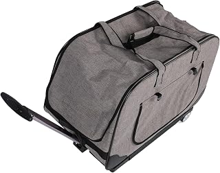 Pet Carrier with Wheels, Foldable Design, 62 cm, Gray