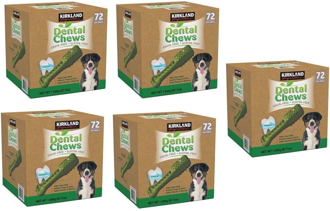 Bulk pack of grain-free two-sided dog dental chews
