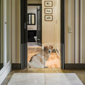 Clear acrylic 4-panel freestanding dog gate with support feet – view 4