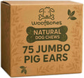 Pile of jumbo whole slow-roasted pig ear dog chews