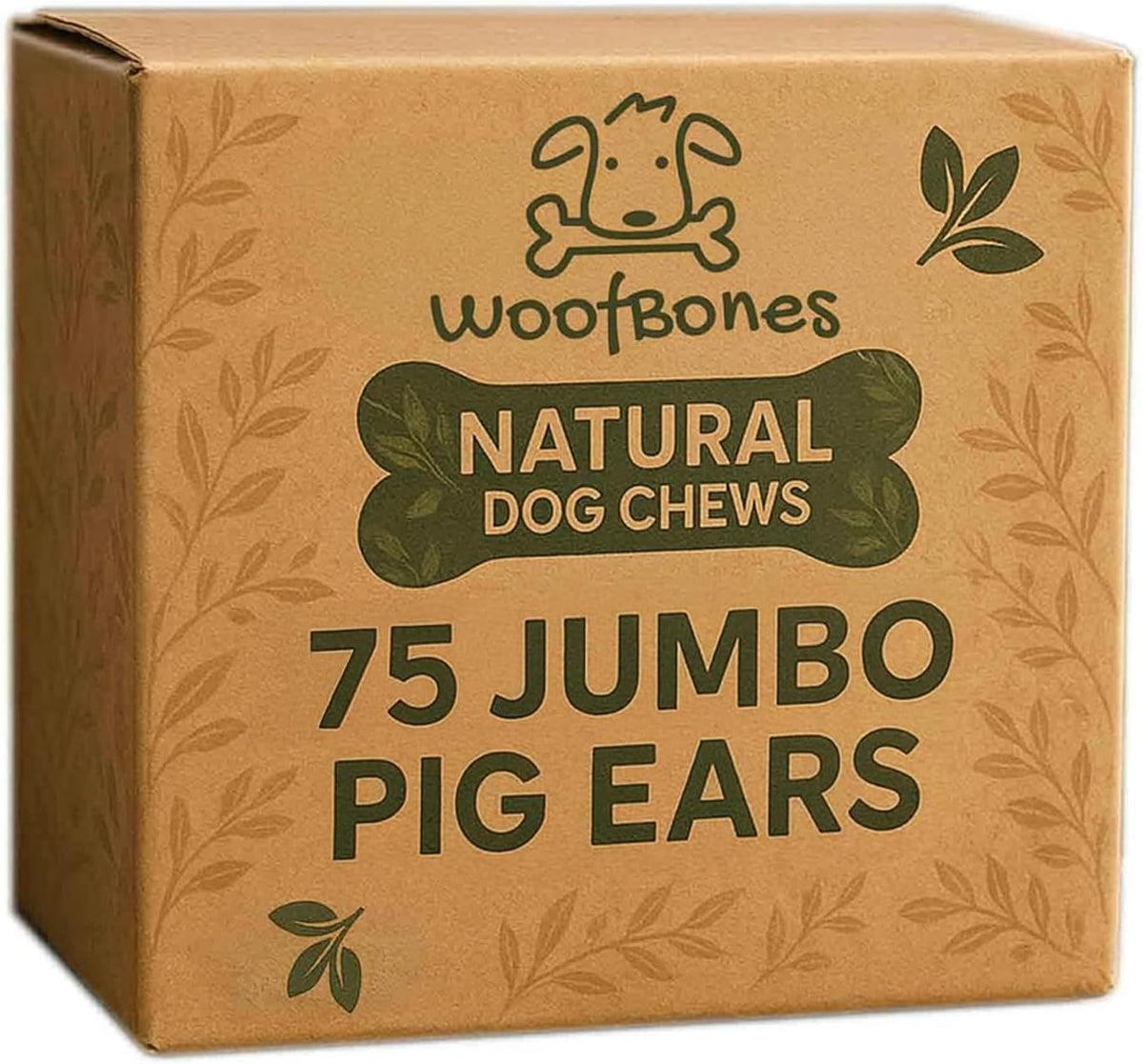 Pile of jumbo whole slow-roasted pig ear dog chews