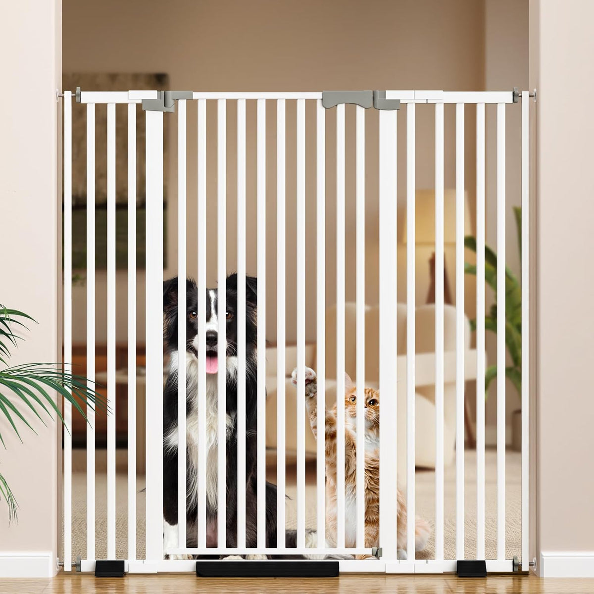51 inch extra tall steel cat gate with auto close door