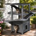 Outdoor Cat Tree Tower, 4-Tier Weatherproof Shelter for Cats