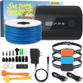 Underground dog fence transmitter, boundary wire spool and three waterproof receiver collars