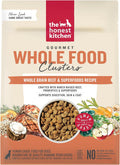 Bag of whole grain lamb and superfoods dog food clusters with a bowl of clusters – view 2