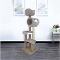 HomeStock Retro Relaxation Multi-Level Cat Climbing Tower, Solid Wood and Carpet Construction with Scratch Post and Sturdy
