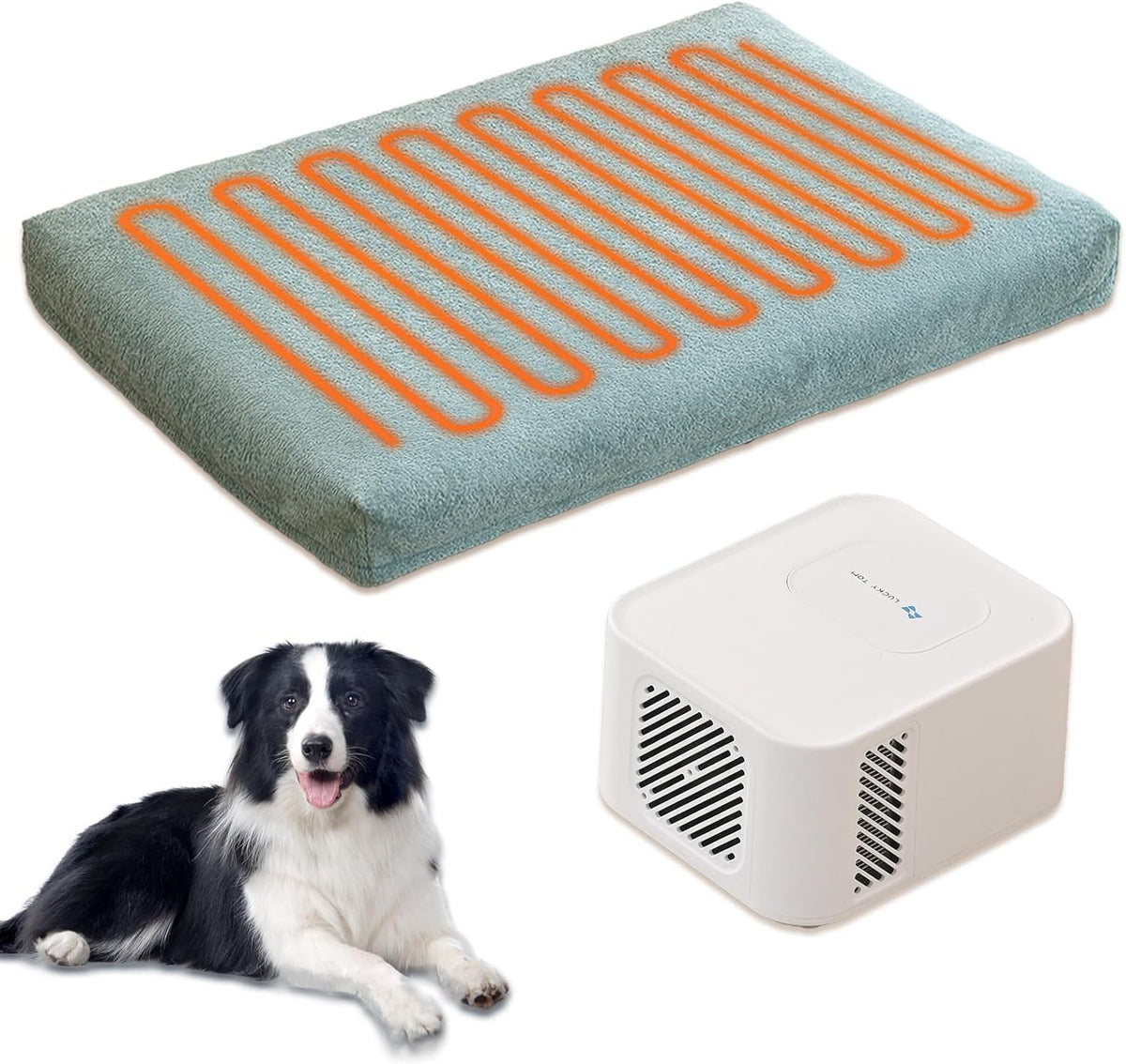 Green heating and cooling water pad pet bed with control unit