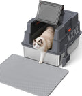 Extra large stainless steel cat litter box with lid, 28 by 20.5 inches – view 2