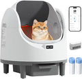 Grepatio Automatic Self-Cleaning Cat Litter Box, Open-Top with App Control, Anti-Pinch Safety, Weight Monitoring, Scent