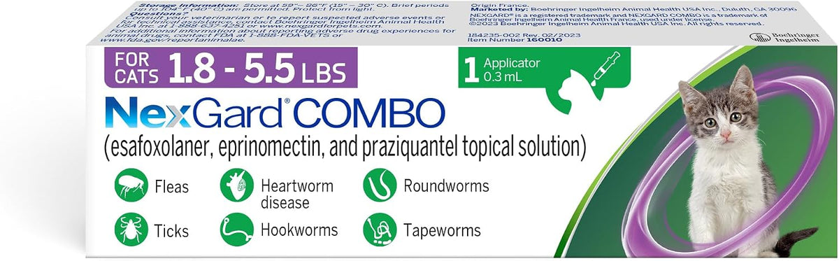 Box of topical flea, tick and heartworm solution for cats – view 3