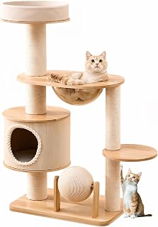 Cat House Tree Tower with Stable Base and Scratching Platforms