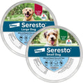 Two flea and tick collars for a large dog and a small dog