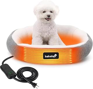 Electric Heated Cat Bed Mat with Adjustable Temperature, Auto Shut-Off and Washable Cover