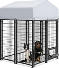 4 ft welded wire outdoor dog kennel with roof cover
