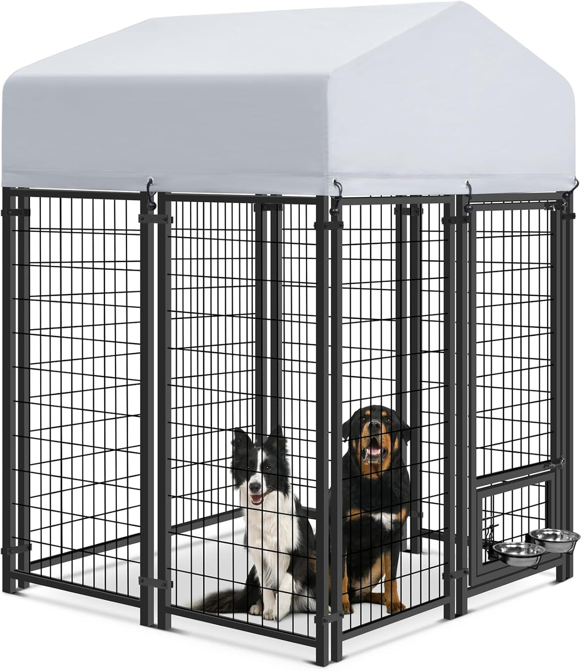 4 ft welded wire outdoor dog kennel with roof cover