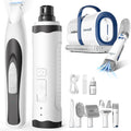 Dog grooming vacuum with hose, cordless clipper, paw trimmer and nail grinder