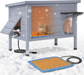 Two-story wooden heated outdoor cat house with balcony – view 3