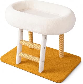 Cat Scratching Post with Climb, White, Simple Style, No Ball