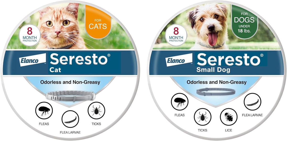 Flea and tick collars for a small dog and a cat