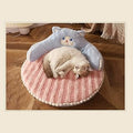 High Backrest Pet Bed with Hug Design for Cats and Dogs, Washable, Kitty