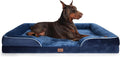 Navy XXL orthopedic dog couch bed with bolster sides
