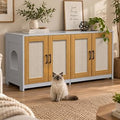 Modern Cat Litter Box Enclosure Cabinet, Hidden Cat House Furniture