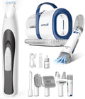 Dog grooming vacuum with hose, cordless clipper and LED pad trimmer