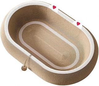 Ergonomic Furniture-Protecting Oval Cat Bed and Scratching Board