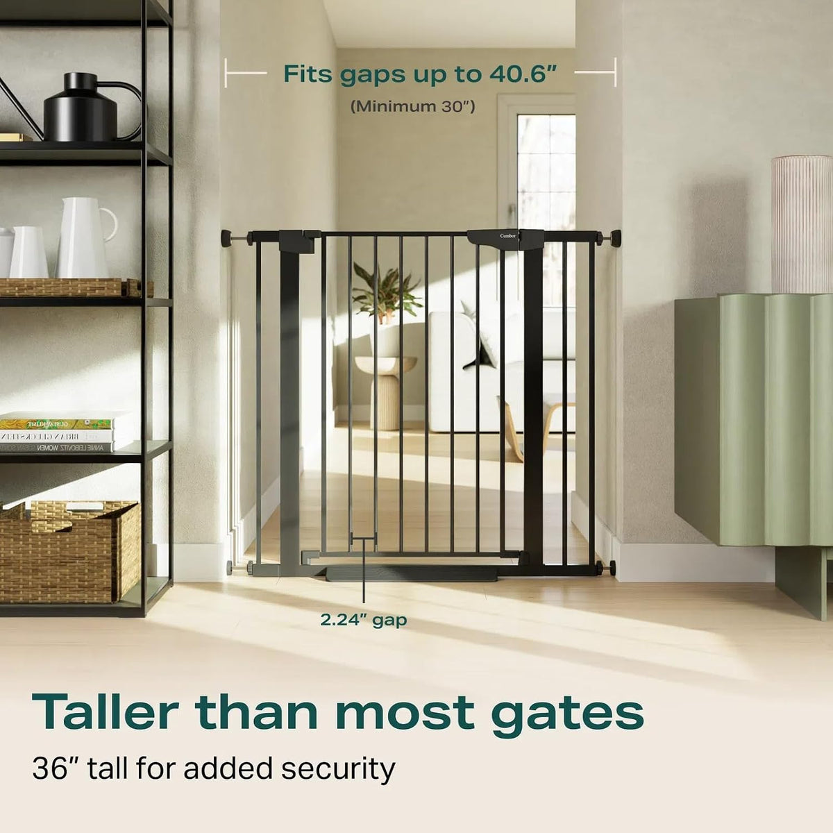 Two white walk-through gates, one extra tall, for doorways