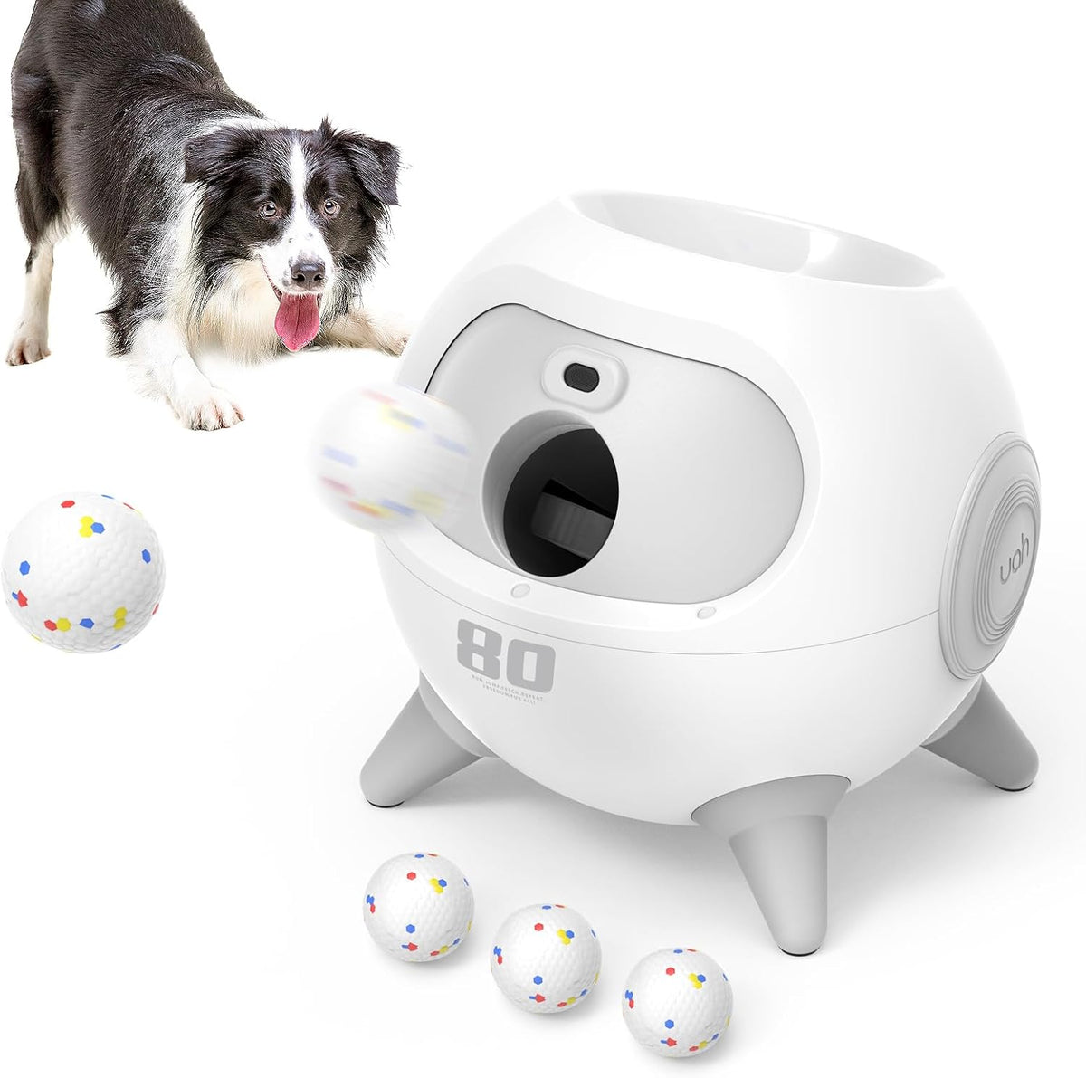 Automatic dog ball launcher with eTPU tennis-style balls