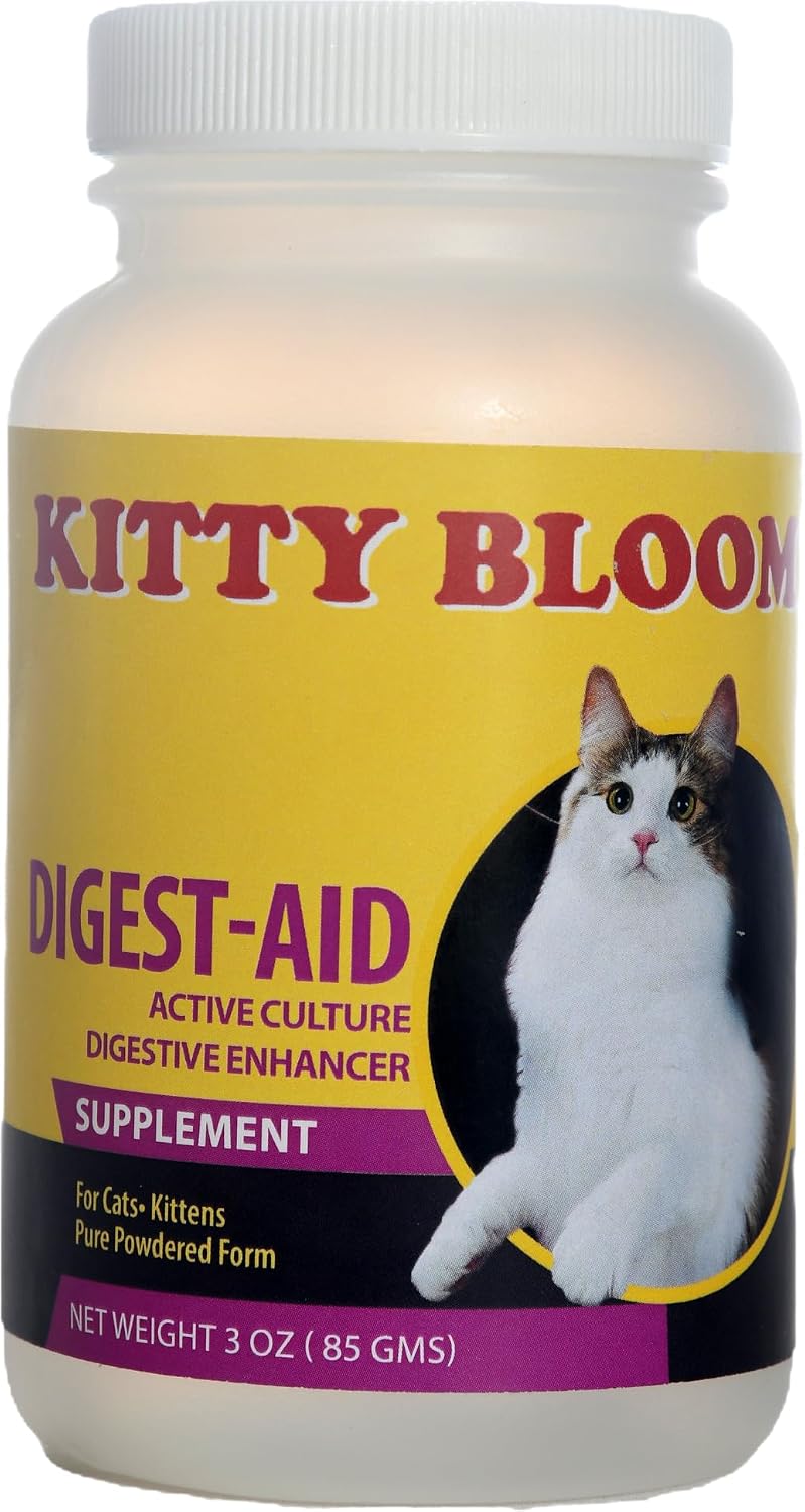 Container of probiotic and enzyme supplement for cats – view 2