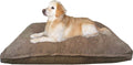 Brown jumbo shredded memory foam pillow dog bed, 55 by 47 inches