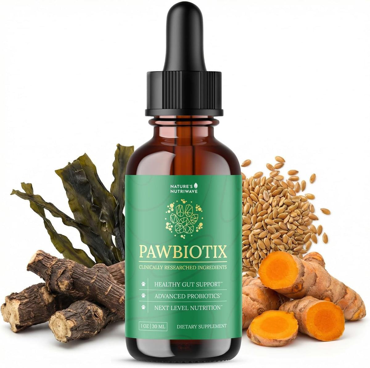 1 fl oz dropper bottle of bacon flavor liquid probiotic drops for dogs – view 2