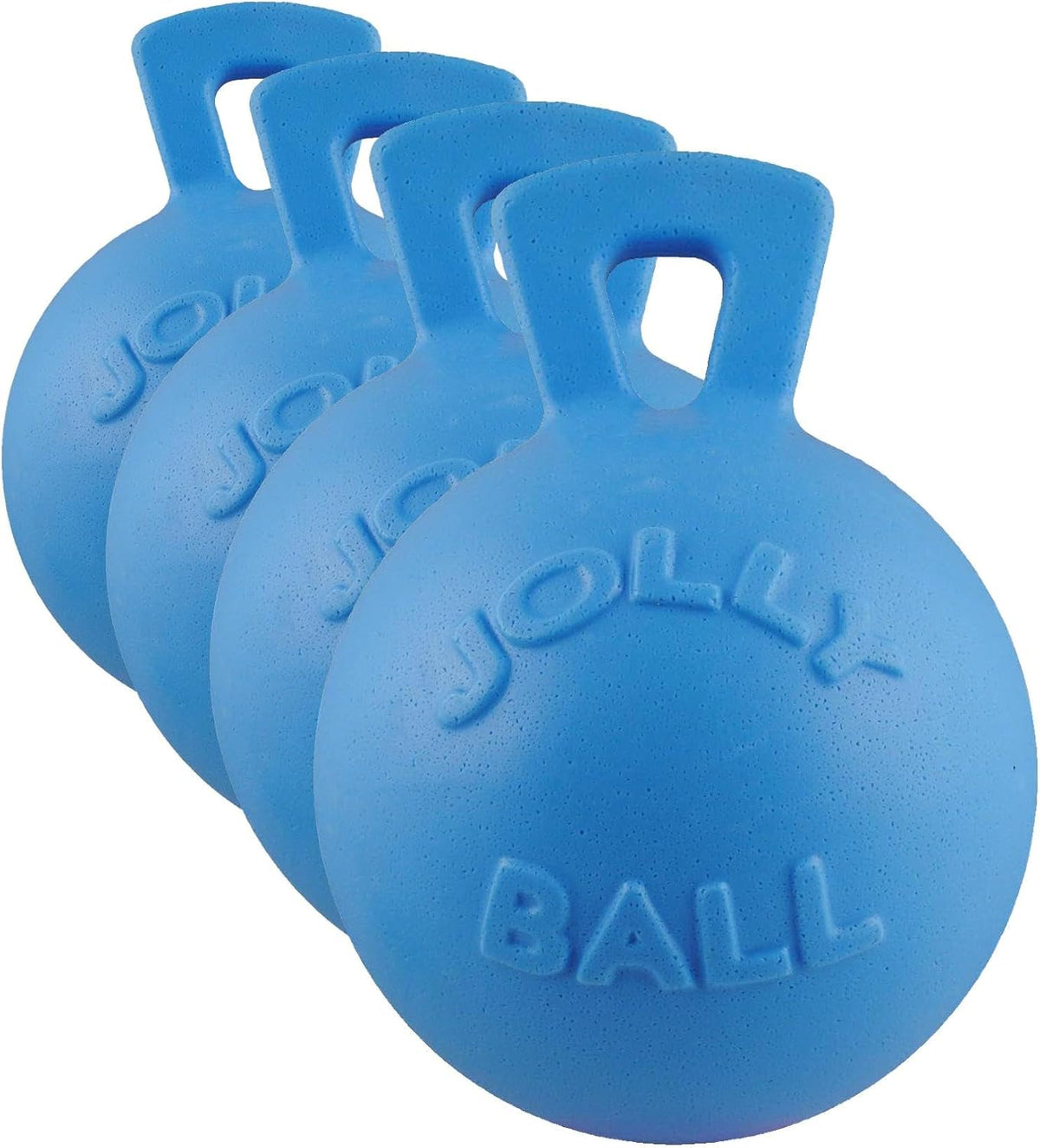 Blue 4.5 inch heavy duty ball dog toy with handle – view 11