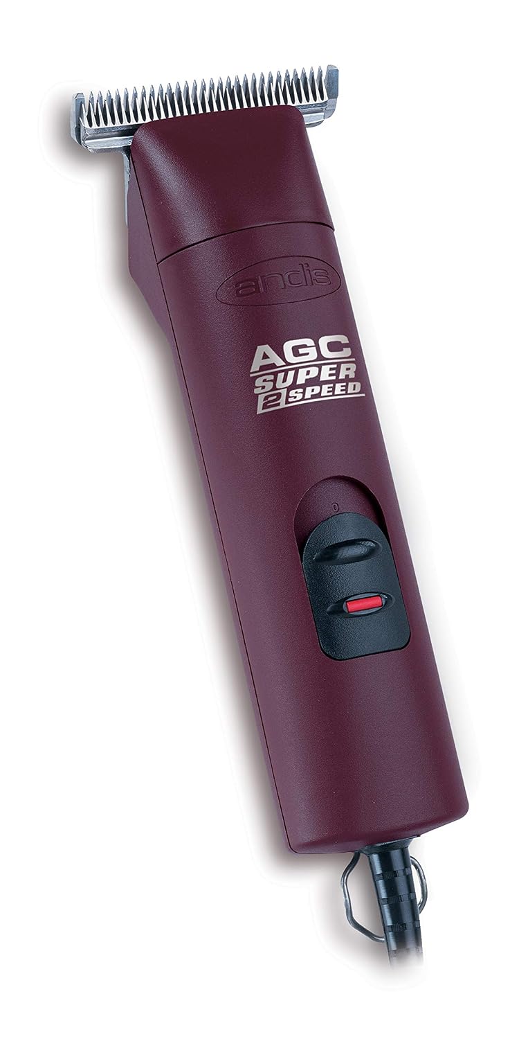 Burgundy two-speed horse clipper with detachable T-84 blade