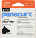 Three 4 gram packets of canine dewormer granules
