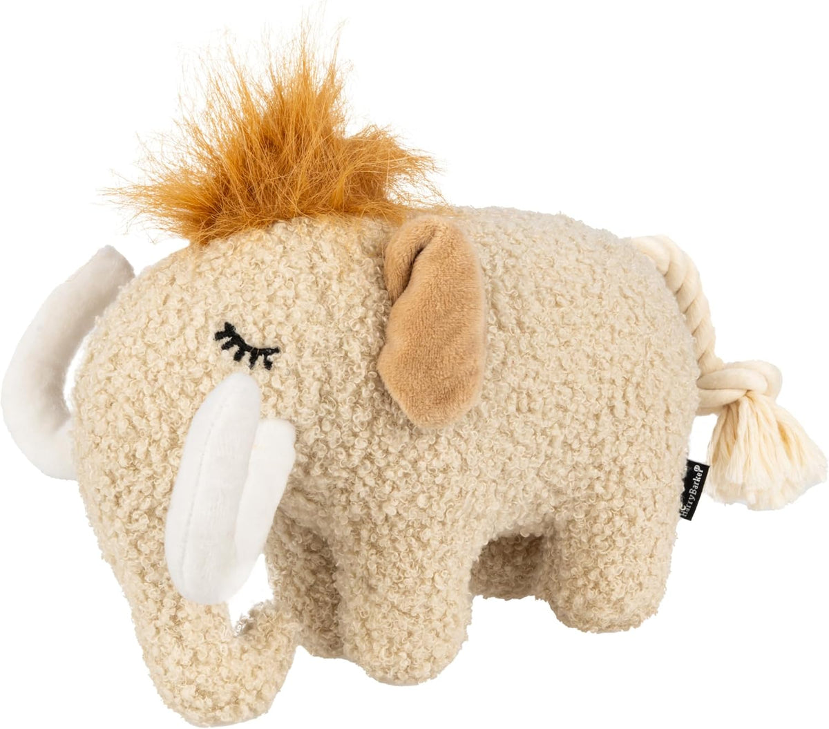 Woolly mammoth plush dog toy