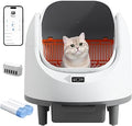 Automatic Cat Litter Box for Multiple Cats, Open-Top Self-Cleaning, App Control, Anti-Pinch, Weight Monitoring, Scent