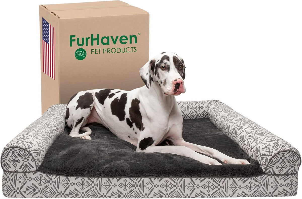 Boulder gray cooling gel sofa dog bed for large dogs, 53 x 40 inches
