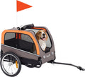 Dog bike trailer with two entrances, mesh windows and quick release wheels