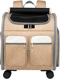 Oxford Wheeled Pet Carrier, Lightweight Soft-Sided Foldable Cat Carrier, Khaki